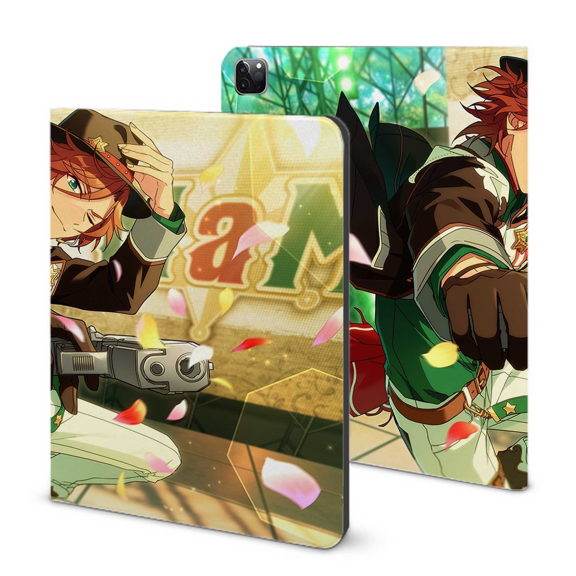 （画像用） あんさんぶるスターズ! Ensemble Stars IPad ケース ブック型 PUレザー TPU 耐衝撃 軽量 薄型 ペン収納なし 全面保護 IPad 各モデル対応